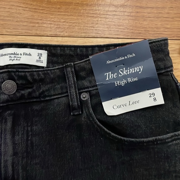 Abercrombie & Fitch The Skinny High Rise Curve‎ Love Jeans Split Hem29/8 B1 - Picture 5 of 8